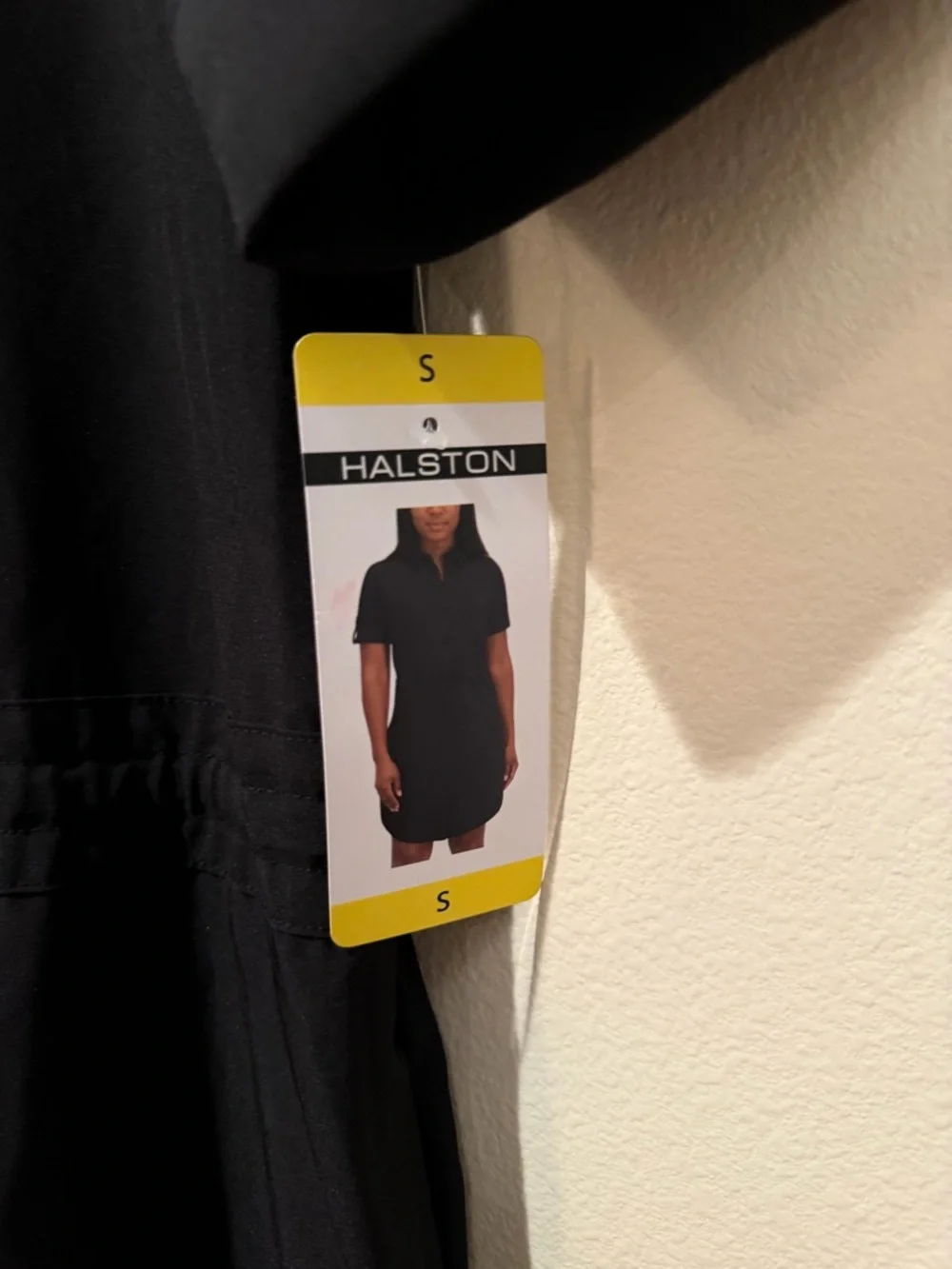 NWT Halston Heritage Black Button-Front Midi Shirt Dress - Picture 12 of 13